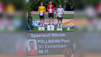 Paul Pöllmann Bayerischer Meister im Speerwurf mit neuer persönlicher Bestleistung 66,11m (Bild: Alexander Gröger)