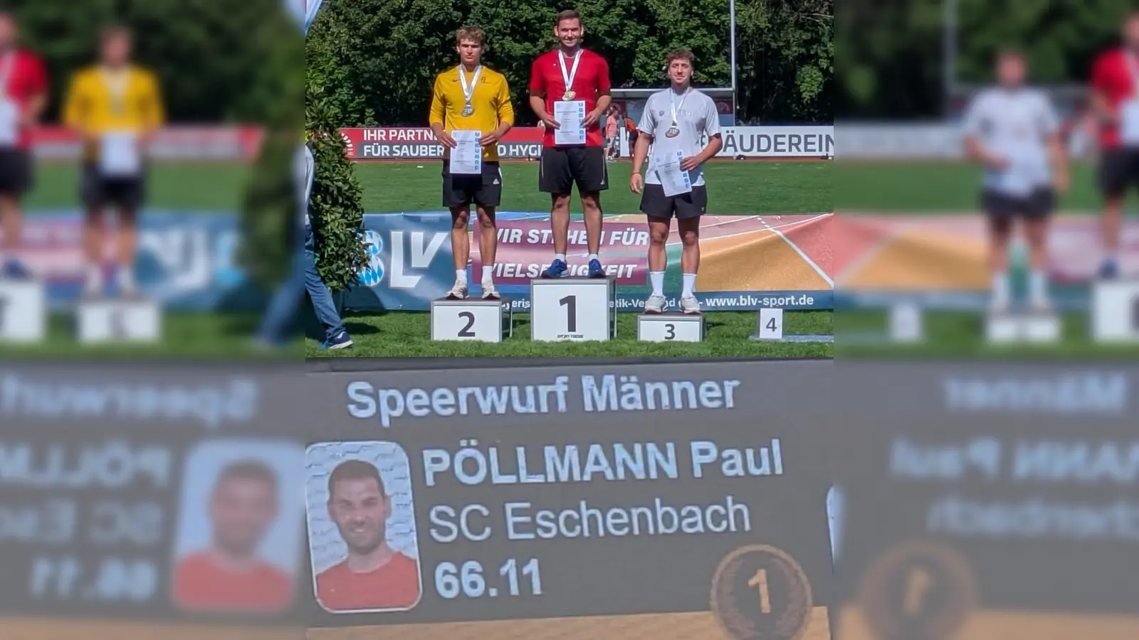 Paul Pöllmann Bayerischer Meister im Speerwurf mit neuer persönlicher Bestleistung 66,11m (Bild: Alexander Gröger)