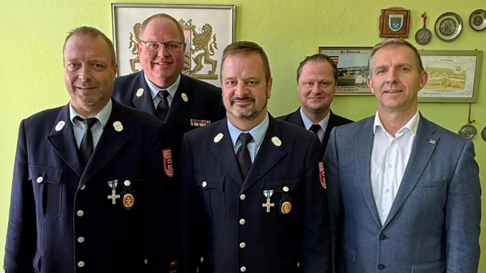 von links: Markus Kraus, Helmut Schatz, Manfred Bauer, Stefan Sattich, Michael Wilfahrt (Bild: Eva Scherl)