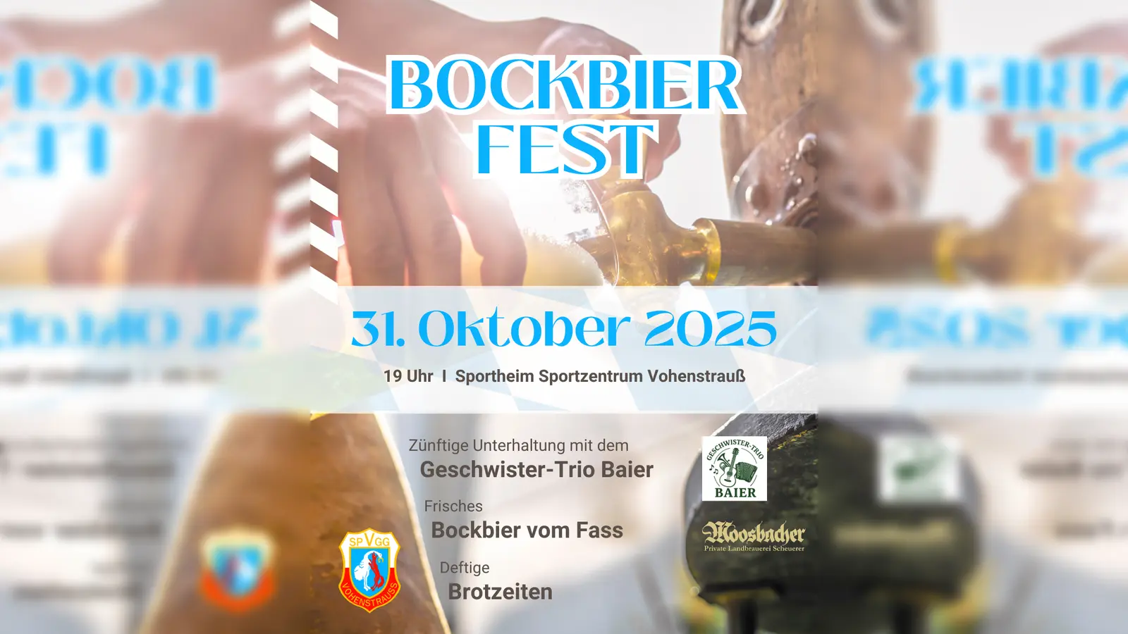 Herzliche Einladung zum Bockbierfest der SpVgg Vohenstrauß! (Bild: Christina Zehent)