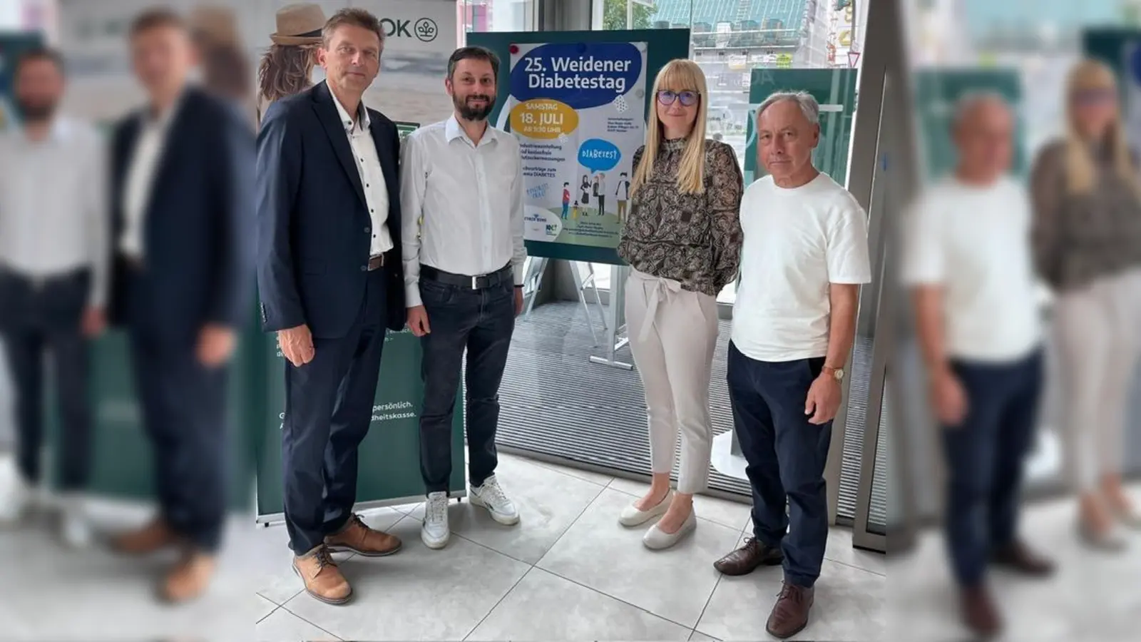 Von links: Direktor Jürgen Spickenreuther, Diabetologe Dr. Milan Dzunic, Nephrologin MUDR Adéla Rohulán, Karl-Heinz Stupka Diabetikerbund. (Bild: Karl-Heinz Stupka)