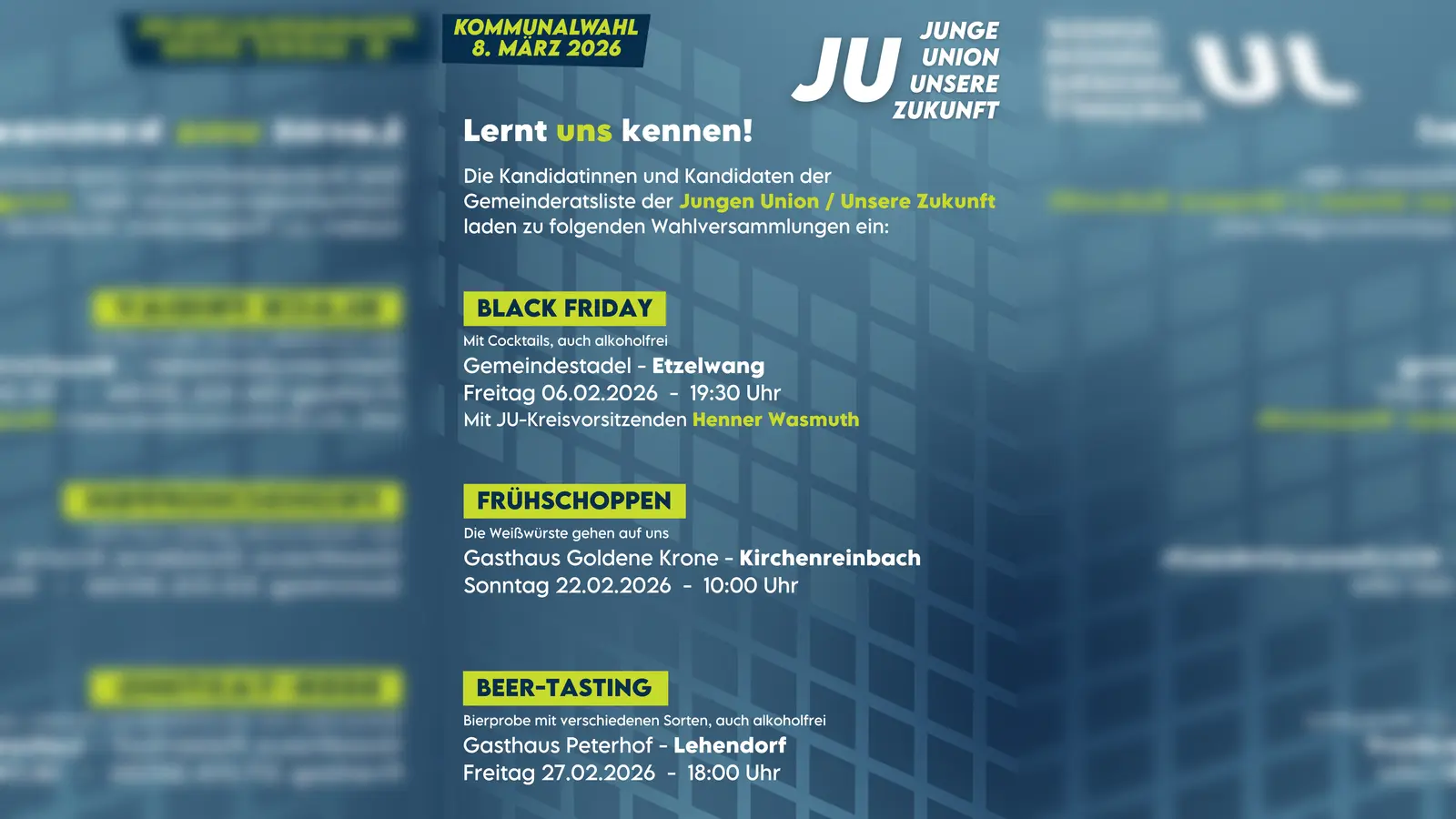 Kommunalwahlen 2026: Kandidaten der Jungen Union/Unsere Zukunft Etzelwang stellen sich vor (Bild: Junge UNion/Unsere Zukunft Etzelwang)