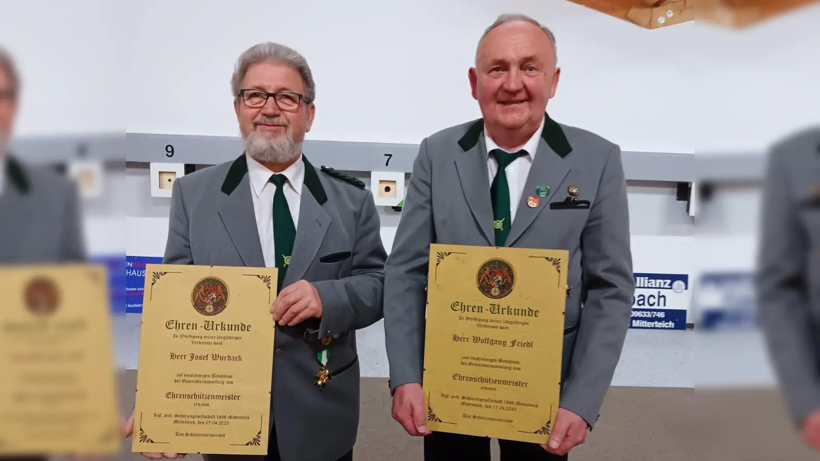 Von links: Ehrenschützenmeister Josef Wurdack und Wolfgang Friedl. (Bild: Leo Grillmeier)