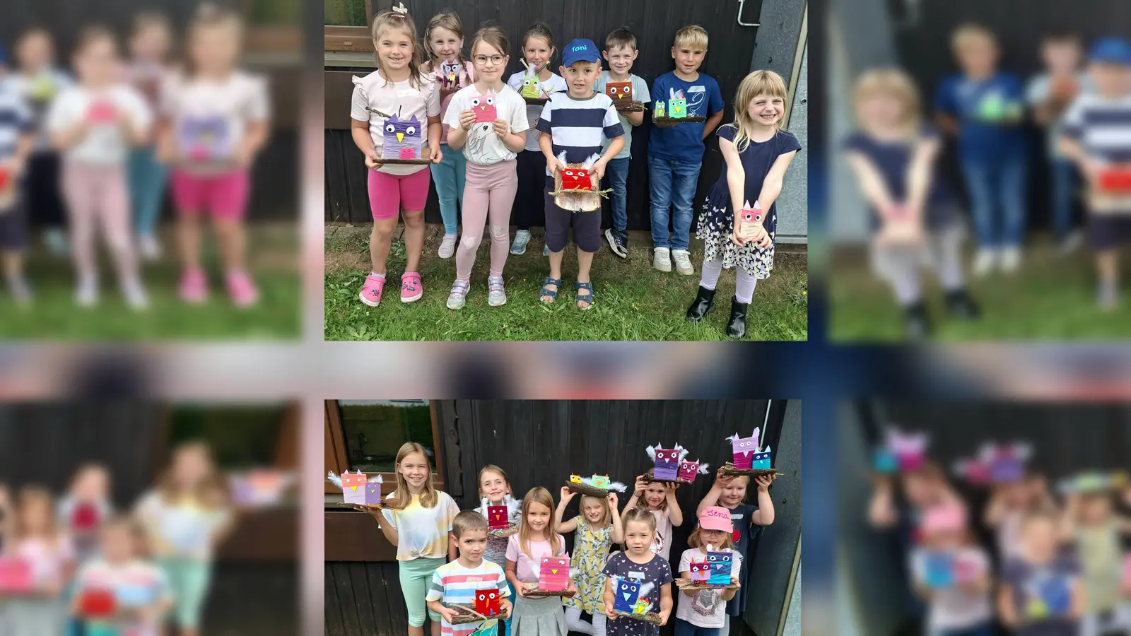 Stolz präsentieren die Kinder ihre Werke (Bild: Karina Bauer)