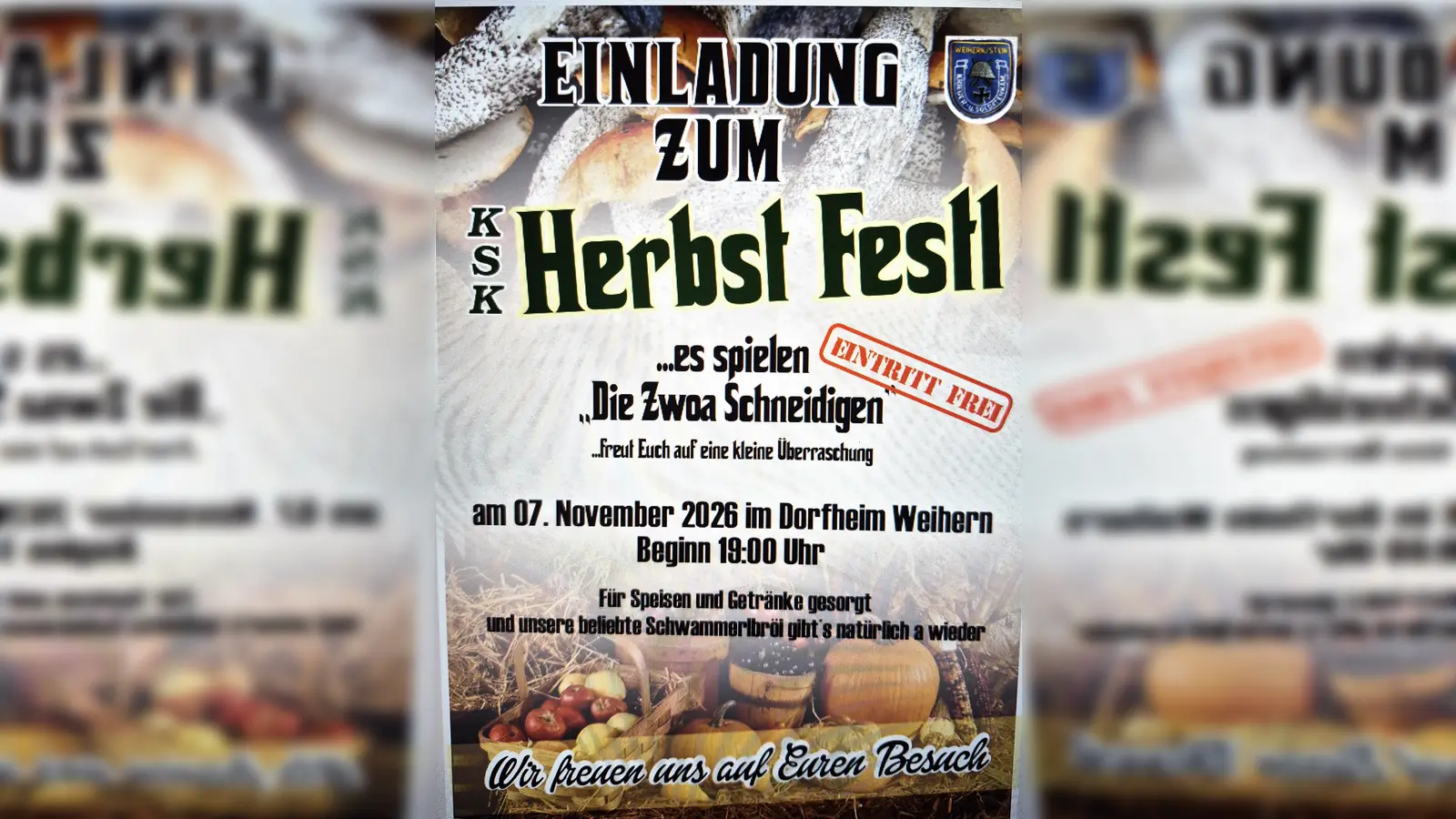Einladung zum Herbst Festl. (Bild: Hans-Jürgen Schlosser)