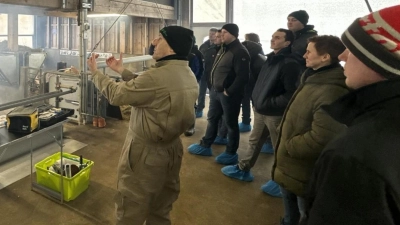 Klimacheck im Kälberstall mit Nebelmaschine. (Bild: Bernd Kammerer)