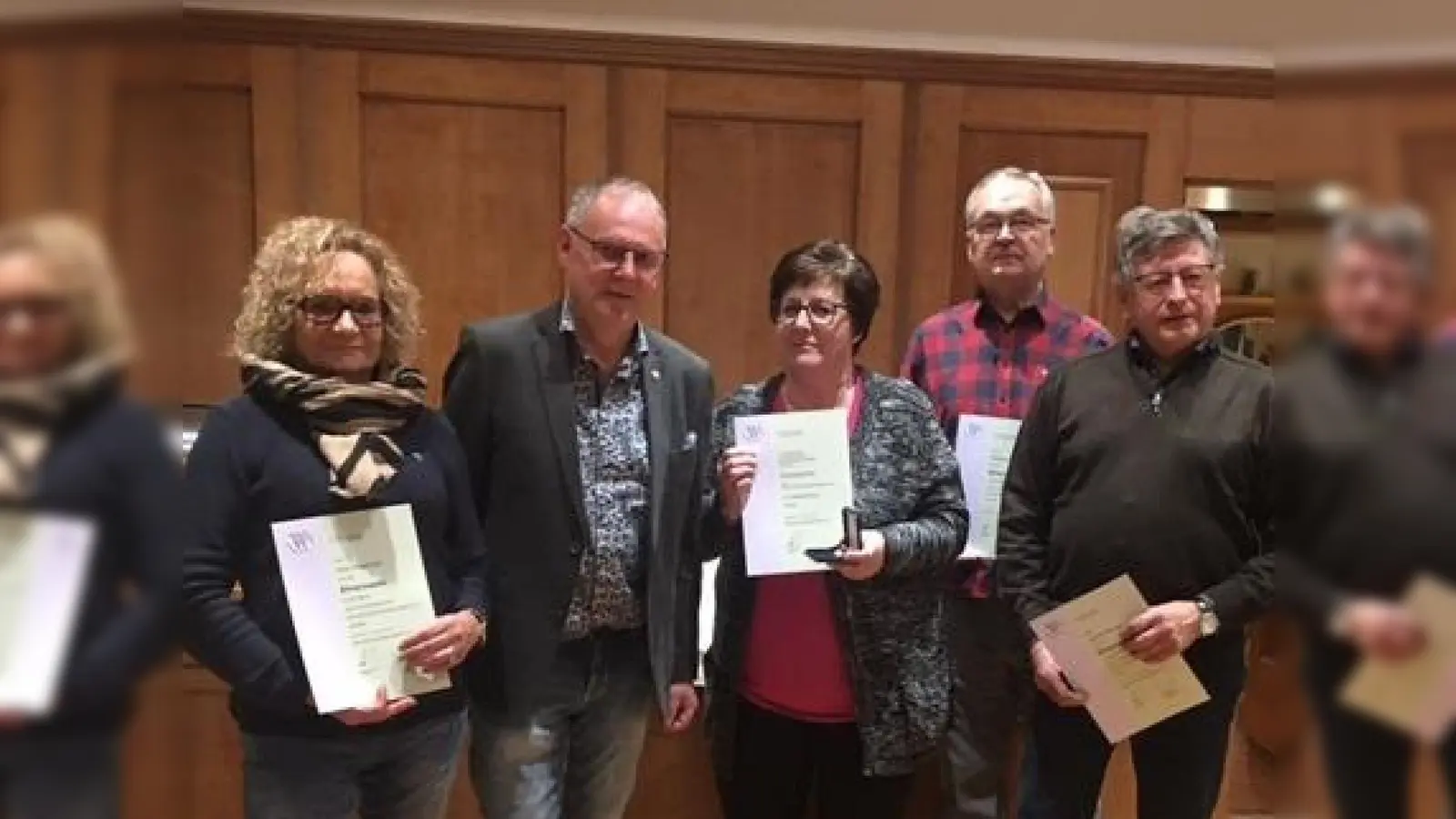 Von Links Irene Wagemann, Reinhard König, Helene Kunz, Manfred Schwägerl und Werner Keisinger. (Bild: Reinhard König)