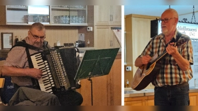 Zum ersten Mal in Premenreuth mit dabei: Oswald Kopp (links) und Reinhold Unterburger (rechts). (Bild: Maria Storek)