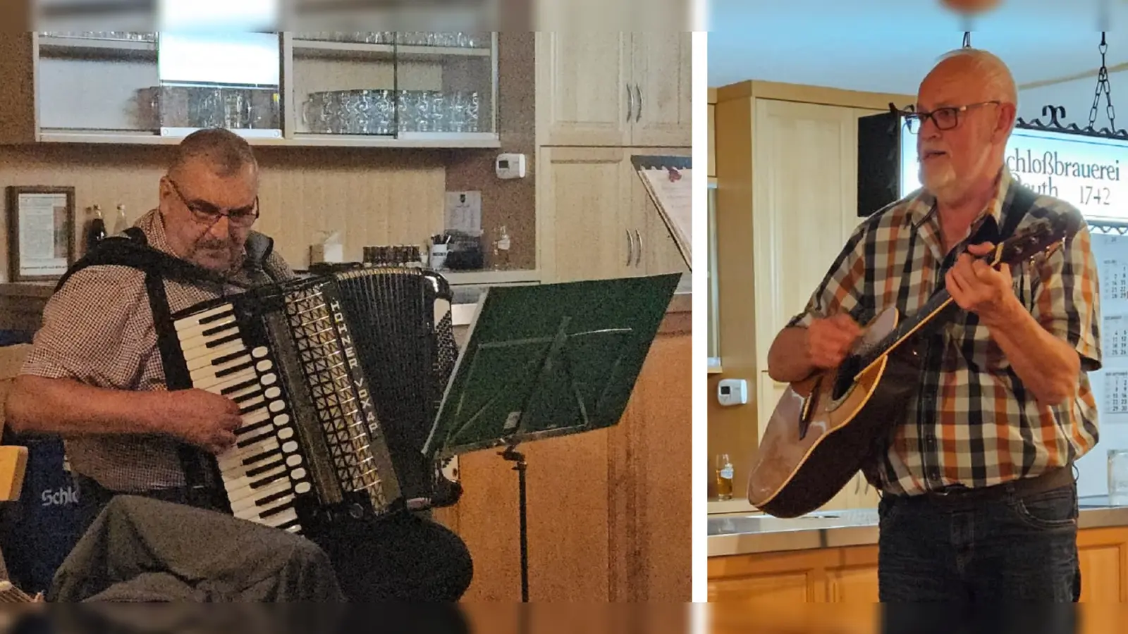 Zum ersten Mal in Premenreuth mit dabei: Oswald Kopp (links) und Reinhold Unterburger (rechts). (Bild: Maria Storek)