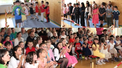 Die Kinder der Kindergartengruppe und der Schulkindbetreuung bei ihren Auftritten. (Bild: Stefanie Ender)