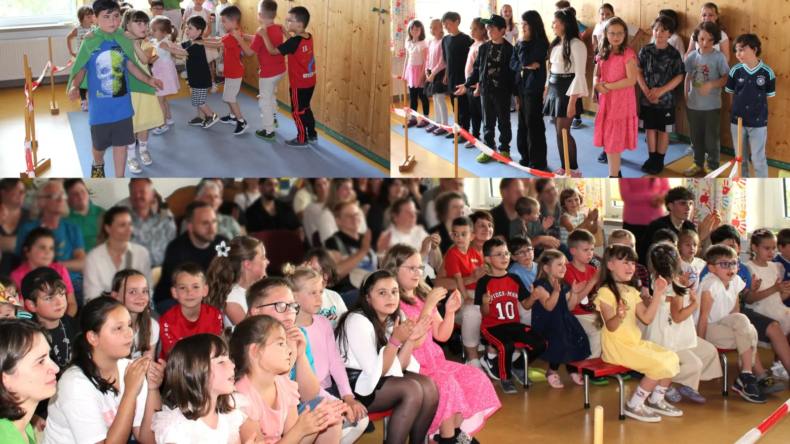 Die Kinder der Kindergartengruppe und der Schulkindbetreuung bei ihren Auftritten. (Bild: Stefanie Ender)