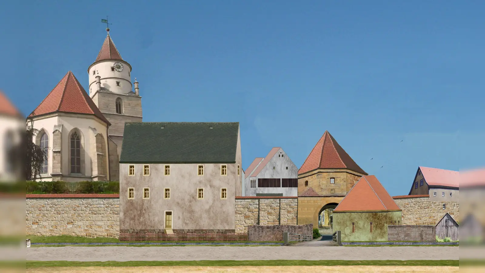 Unteres Stadttor (Bild: Digitale Rekonstruktion von Matthias Helzel)