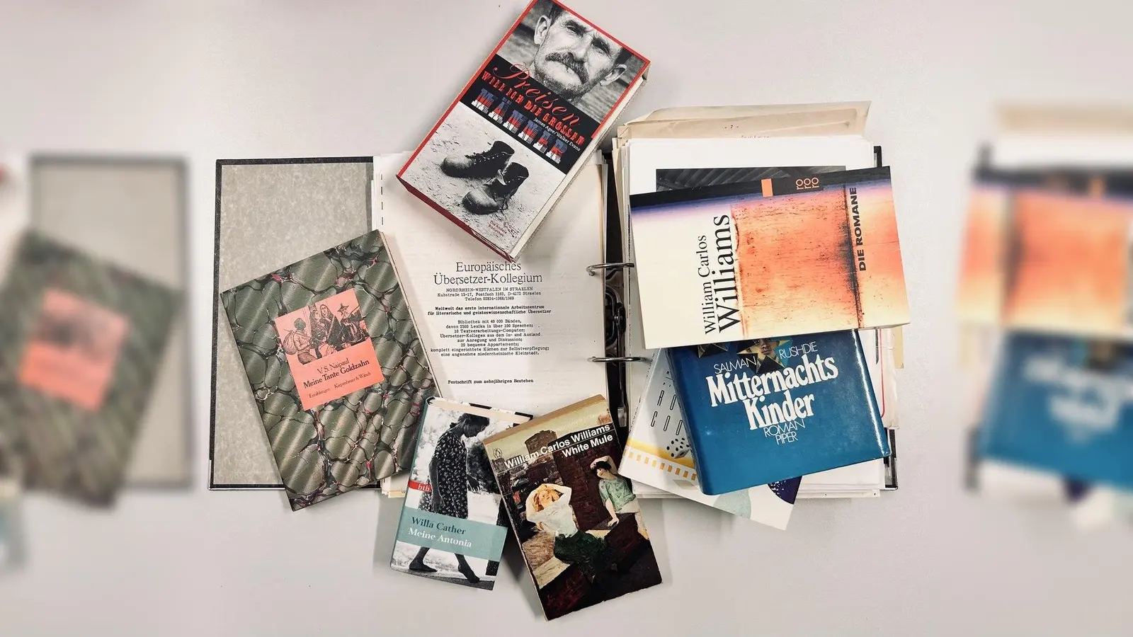 Das Foto zeigt von Karin Graf übersetzte Bücher. (Bild: © Literaturarchiv Sulzbach-Rosenberg)