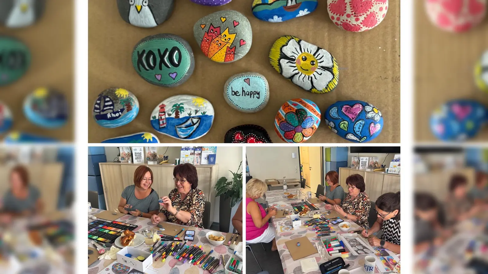 Spaß, Kreativität und Entspannung beim Steine bemalen mit der Frauenunion TIR (Bild: Claudia Kost)