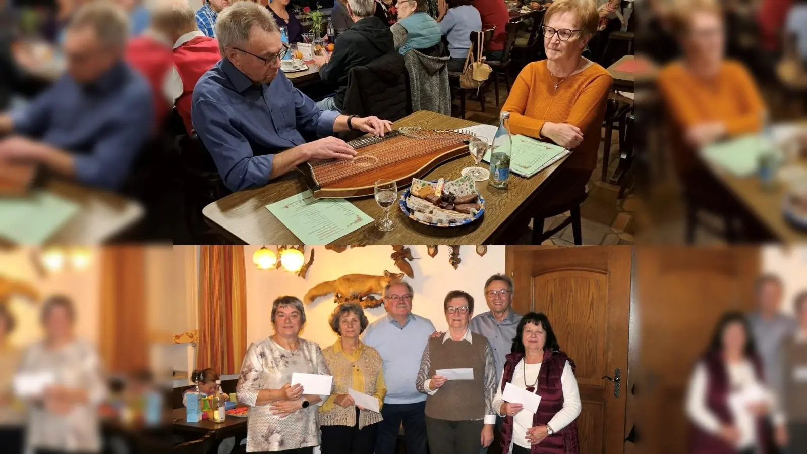 Oben: Organisatoren Dieter und Siglinde Eberl, unten: Die beschenkten Hüttendamen. (Bild: Dieter Eberl)