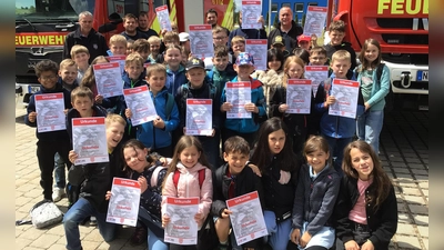 Stolz präsentierten die Drittklässler ihre Urkunden  (Bild: Martina Spindler)