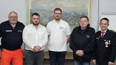 Die neue Bereitschaftsleitung von links nach rechts:<br>Heinrich Rewitzer, Fabian Ram, Valentin Kellner, Josef Solfrank und Thomas Rauch (Bild: Heinrich Rewitzer)