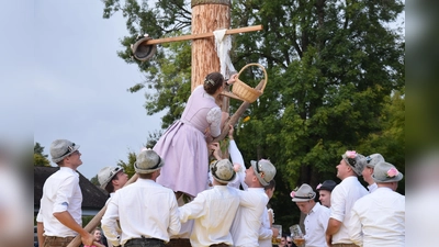 Die große Frage in Allersburg ist am Sonntag, 4. Oktober sicherlich wieder: Wer wird beim Austanzwalzer zum neuen Oberkirchweihpaar gekürt und darf das Schultertuch und den Kirwahut vom KIrwa-Baum herunterholen?  (Bild: Paul Böhm)