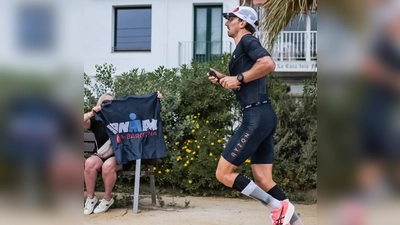 David Neidl beim abschließenden Marathonlauf (Bild: Elke Geck-Neidl)