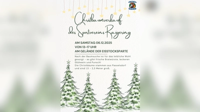 Plakat zum Christbaumverkauf des SV Raigering am 06.12.2025. (Bild: Laura Mois)