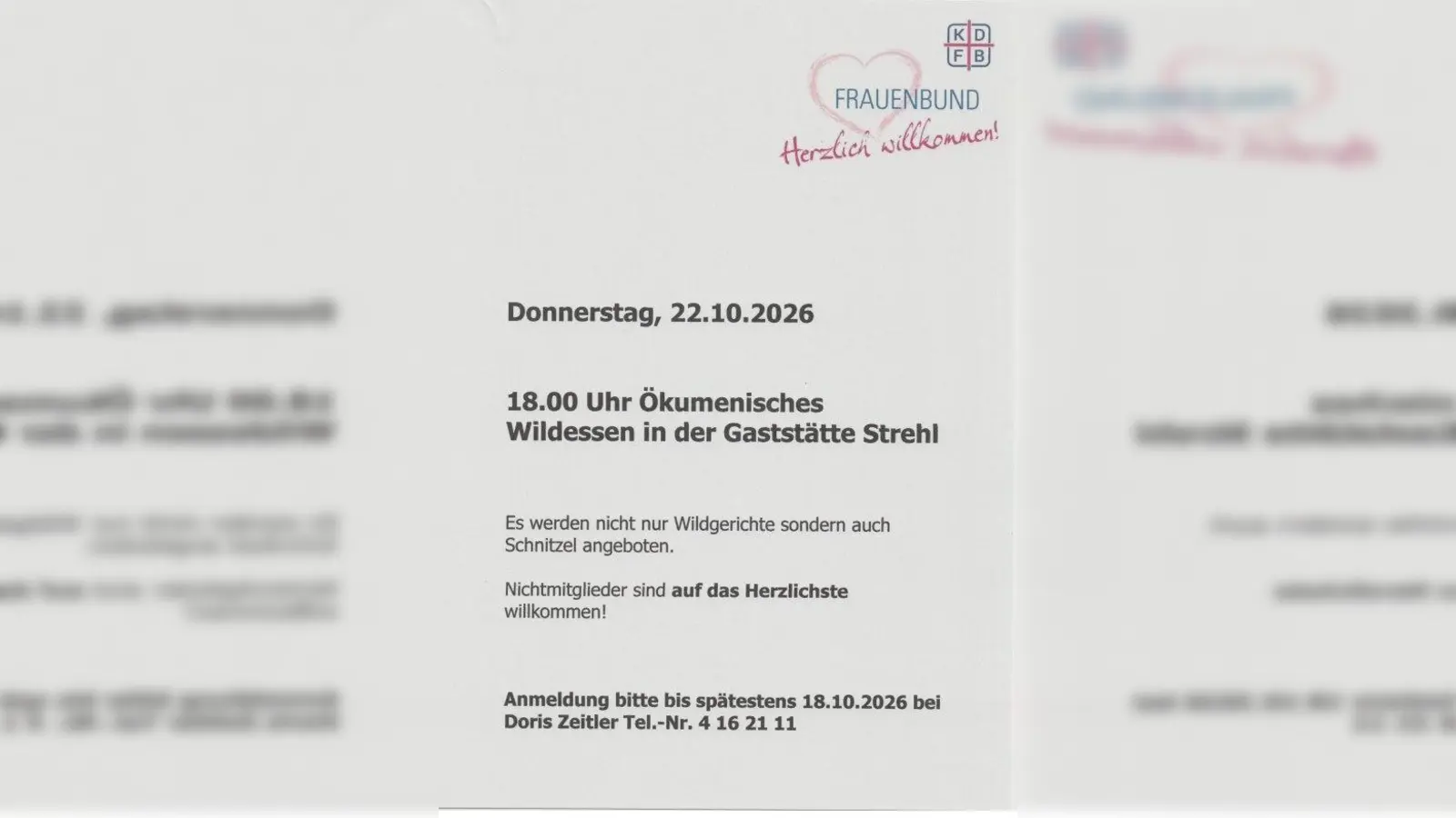 Ökumenisches Wild essen in der Waldgaststätte Strehl (Bild: Ursula Schreier)