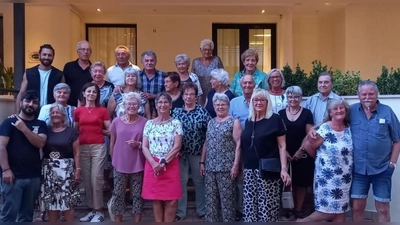 Das Bild zeigt den Teil der Gruppe, der im Hotel Villa Lieta untergebracht war (Bild: Heribert Ficker)