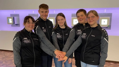 Die Waldthurner Oberpfalzliga Mannschaft mit (von links) Marie-Christin Wallmeyer, Jonas Pühler, Lisa Stahl, Maximilian Wallmeyer und Sophia Kleber. Nicht im Bild: Josef Pühler. (Bild: Manuel Arnold)