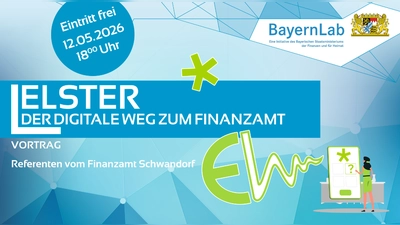 Referenten des Finanzamts sind zu Gast im BayernLab und informieren praxisnah über das Online-Portal ELSTER. (Bild: BayernLab Nabburg)
