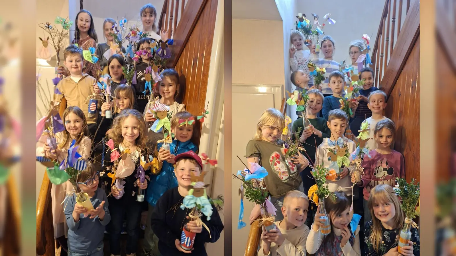 Die Kinder mit ihren Kunstwerken (Bild: Ulrike Schulhauser)