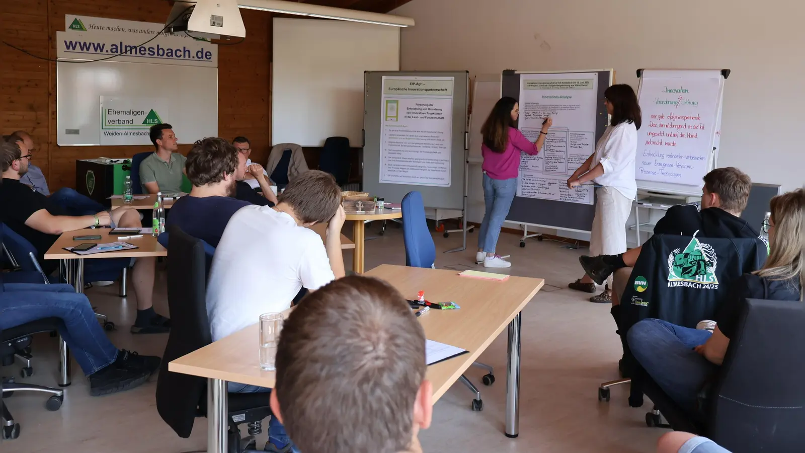 Nach dem Vortrag über das Beispiel-Projekt mit Klärschlammverbrennung führten die Studierenden der HLS Almesbach eine Innovationsanalyse durch (Bild: Michael Riebel)