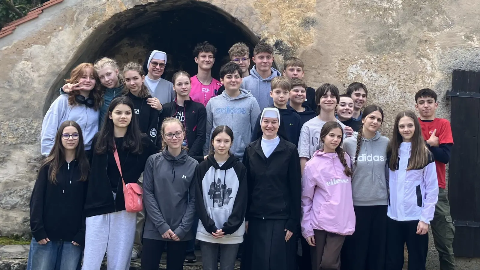 21 Schüler aus Budweis zu Gast an der Realschule. (Bild: Sr. Maria-Lena Bombeck)