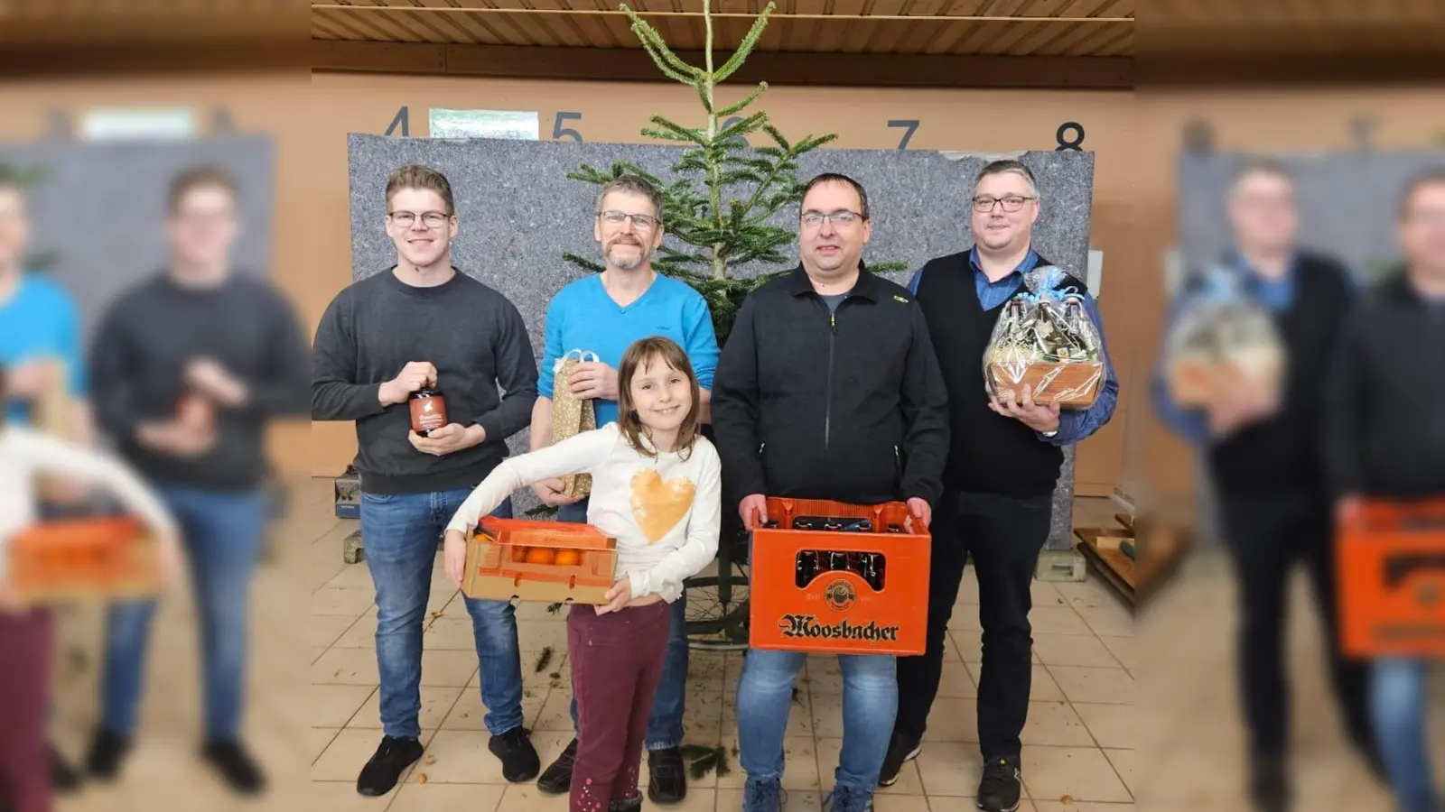 Die Gewinner des diesjährigen Nussschießens. Sieger Tim Kirner ist leider nicht im Bild. (Bild: Herbert Dobmaier)