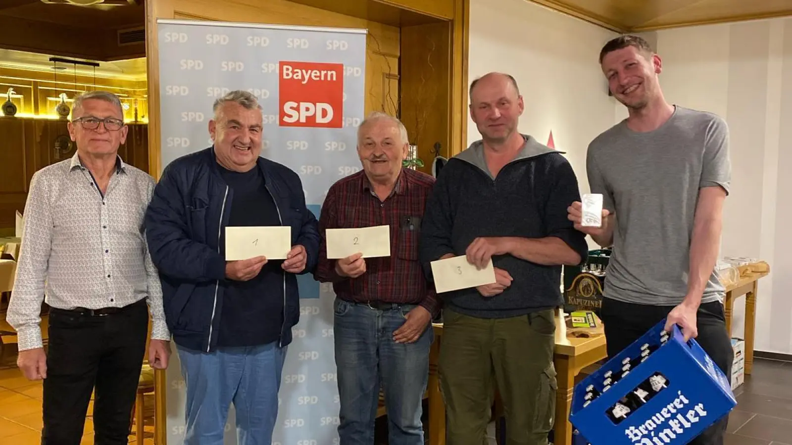 (von links) Georg Söldner, Richard Zapf, Johann Kräckl, Georg Fischer, Manuel Kraus (Bild: Evi Teich)