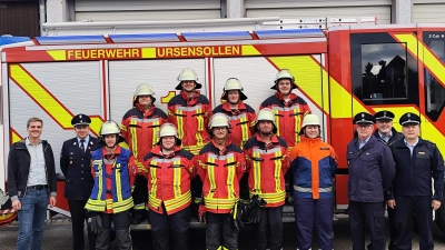 Die Gruppe der Feuerwehr Ursensollen nach dem bestandenen Abzeichen. (Bild: Jonas Sperber)