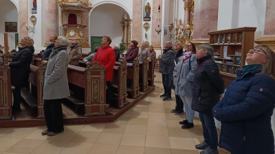 Die Deckengemälde lenkten die Blicke nach oben. (Bild: Monika Mittereder)