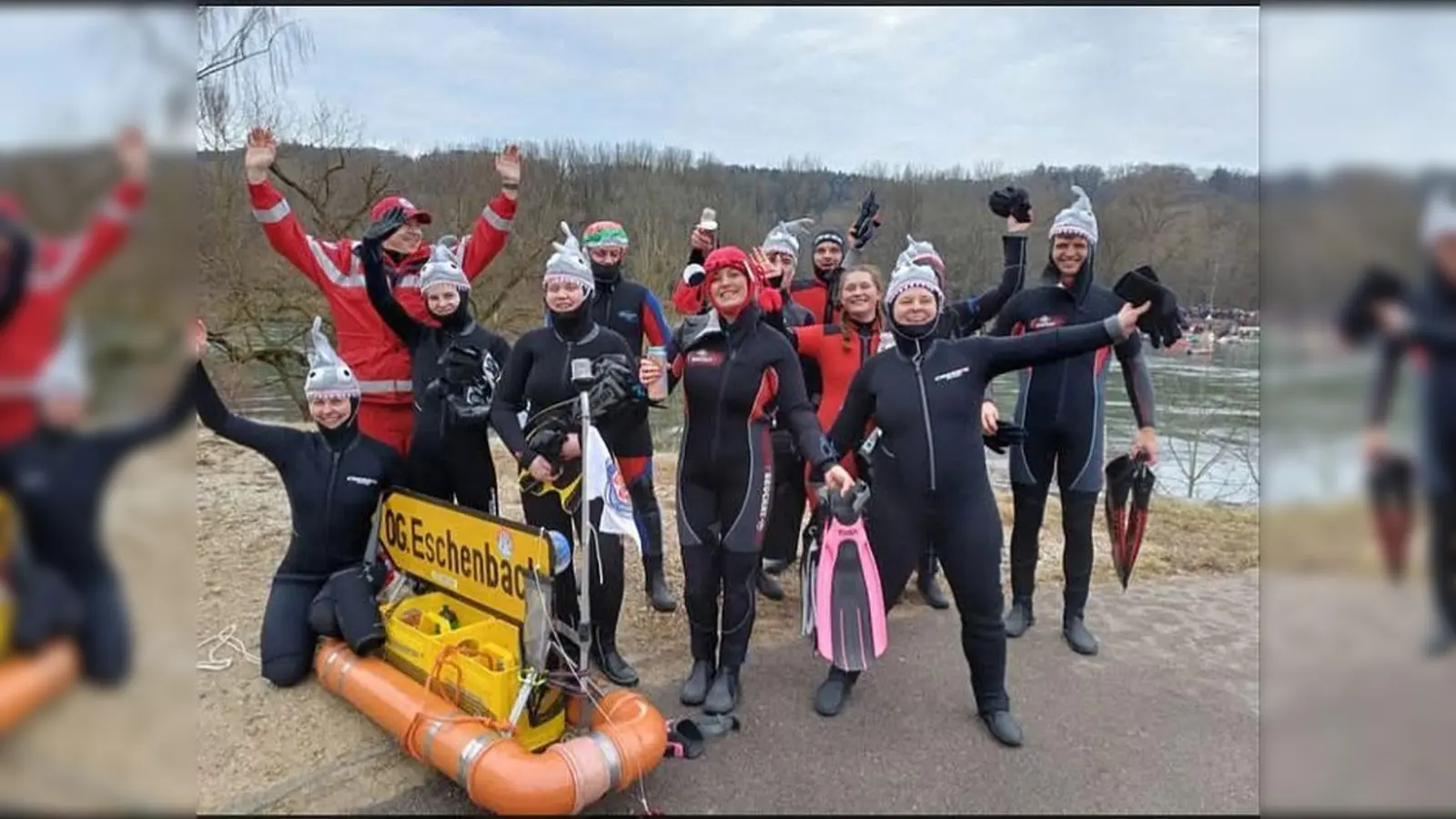 Wasserwachtler aus Eschenbach und Pressath beim Donauschwimmen in Neuburg an der Donau (Bild: Christian Lohner)