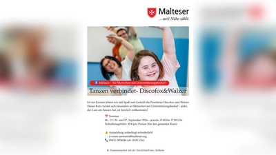 Das Plakat kündigt den inklusiven Tanzkurs in Schwandorf im September an. (Bild: exb)