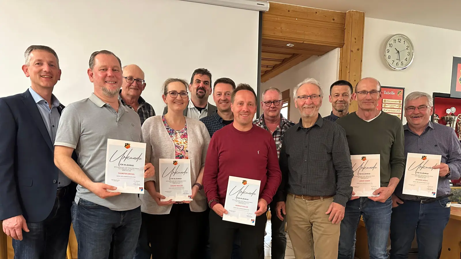 Treue Mitglieder wurden für 25- , 40- und 50-jährige Mitgliedschaft geehrt. (Bild: Daniel Meuler)