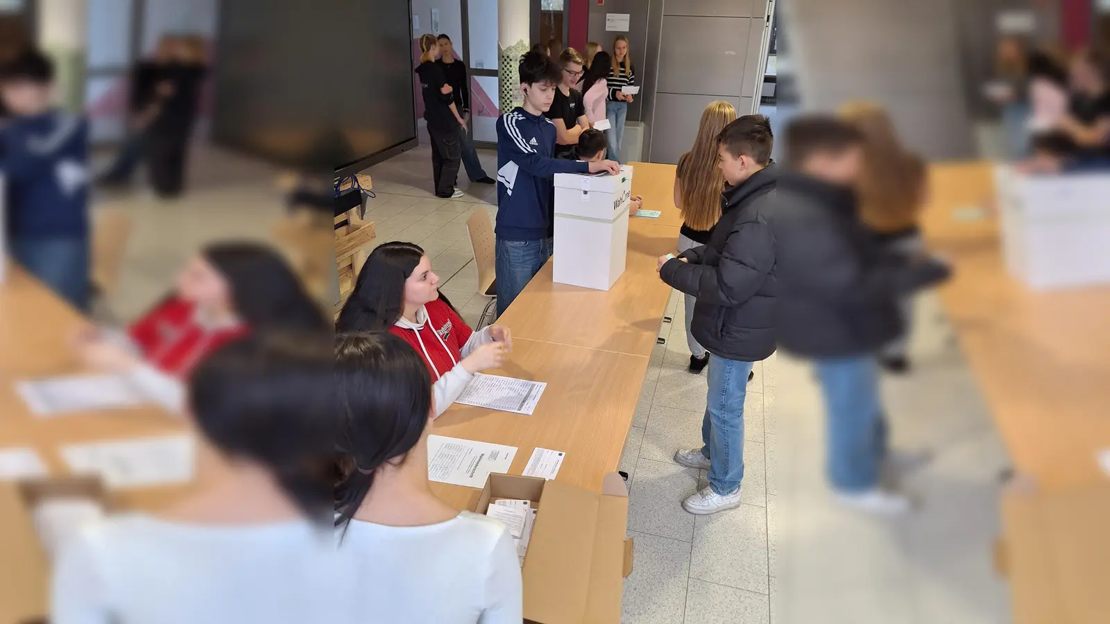 Schüler der Klassen M8, M9 und M10 nahmen an der Wahl teil  (Bild: Ramona Ott)