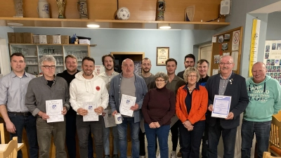 Auf der Jahreshauptversammlung des SV Diendorf wurden treue Mitglieder geehrt. (Bild: Sebastian Böhm)