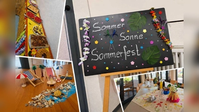 Ausschnitte der Dekoration sowie des Kuchenbuffets beim Sommerfest im Haus Ziegelanger, Tirschenreuth. (Bild: Manuel Fontanari)