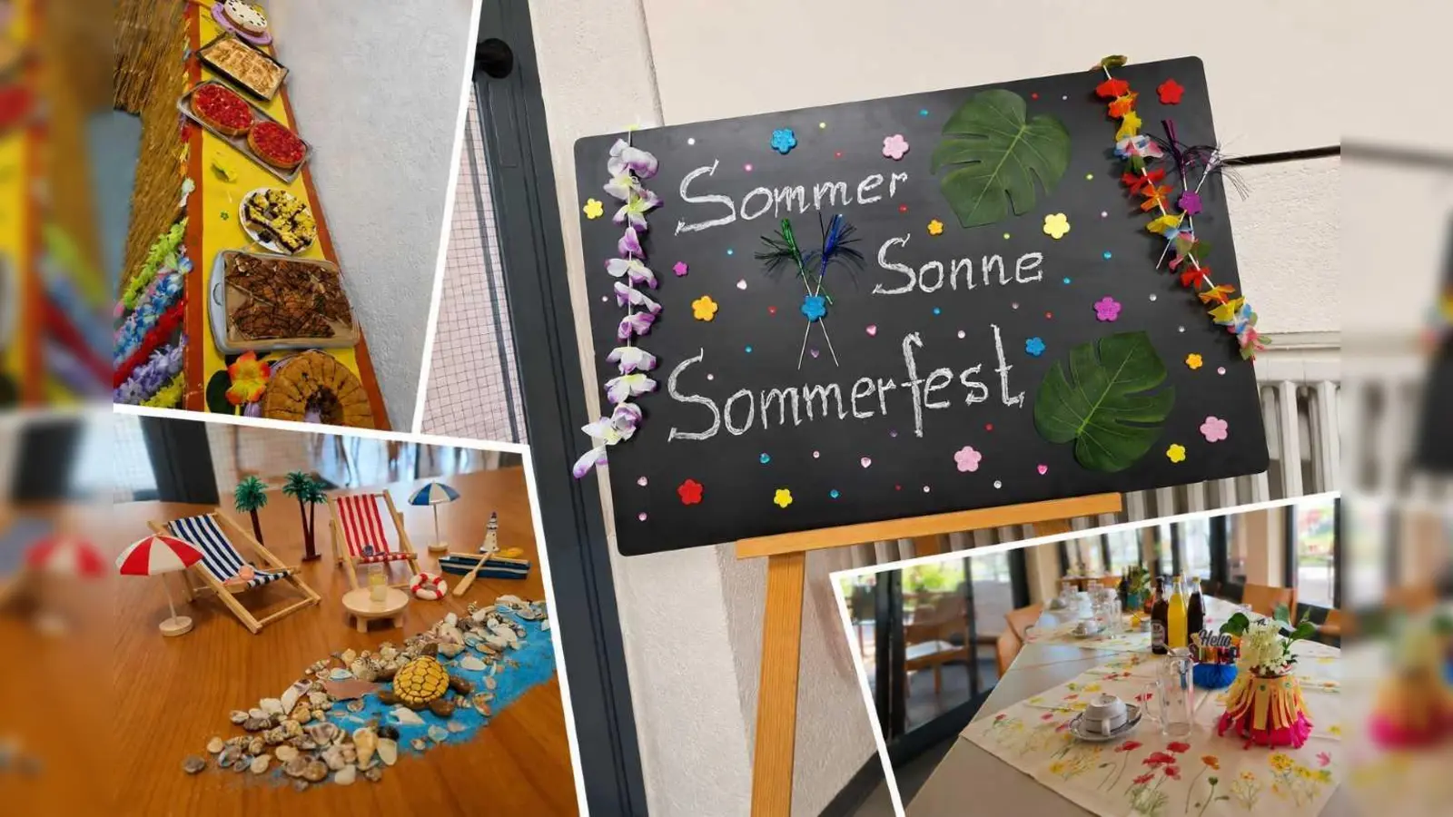 Ausschnitte der Dekoration sowie des Kuchenbuffets beim Sommerfest im Haus Ziegelanger, Tirschenreuth. (Bild: Manuel Fontanari)