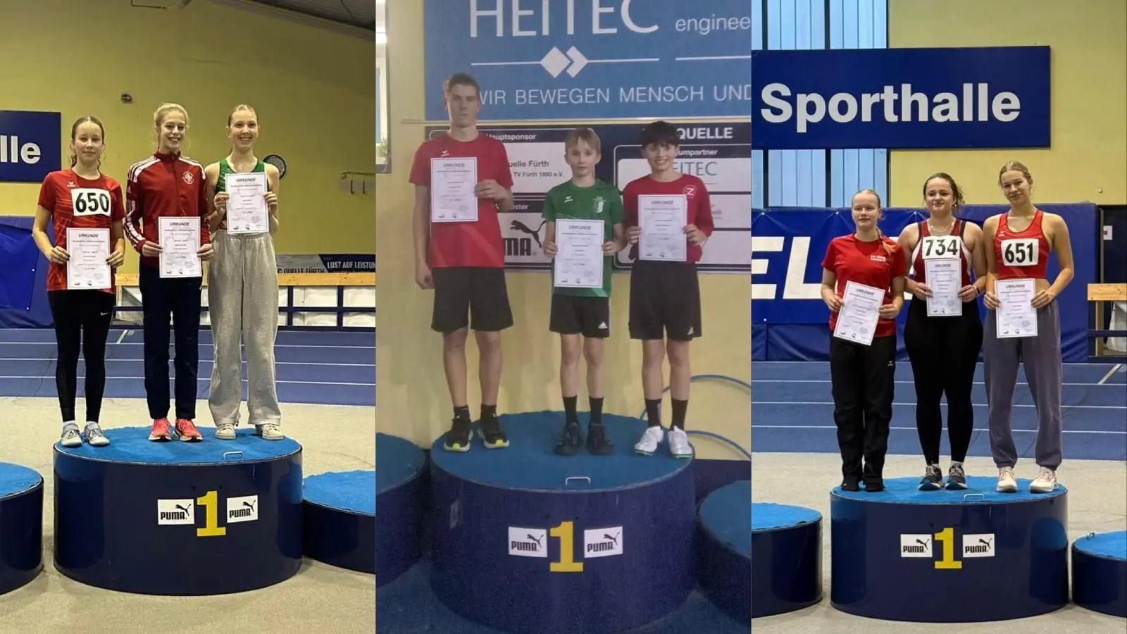 Drei Podestplätze des SCE - Linda und Carolina Gröger sowie Leonhard Grube (Bild: Abteilung Leichtathletik)