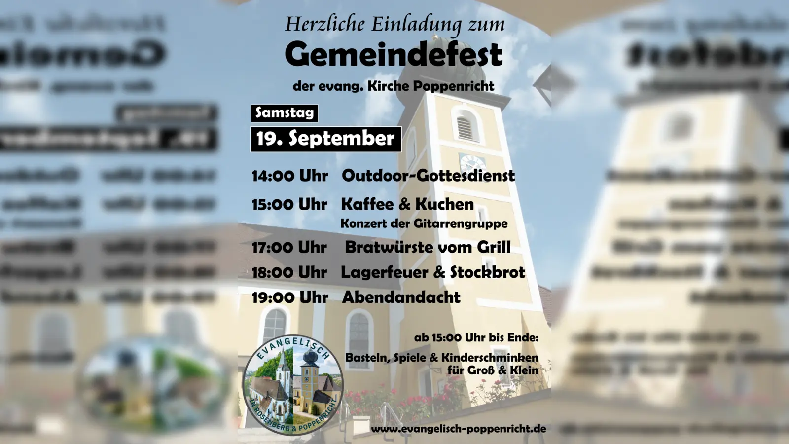 Einladungsflyer Evang. Gemeindefest Poppenricht am 19.09. (Grafik: Daniel Götzfried)