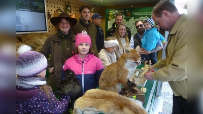 Viel Spaß hatten die Kinder beim Stempeln heimischer Wildtiere im kinetischen Sand des von den Rangern betreuten Naturparkmobil. (Bild: Siegfried Bock)