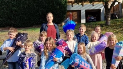 Die Abc-Schüler in Flossenbürg. (Bild: Stephanie Friedl)