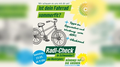 Der ADFC Schwandorf und die GRÜNEN Schwandorf checken Fahrräder (Bild: Sabine Ernst)