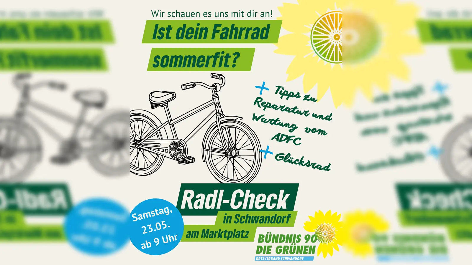 Der ADFC Schwandorf und die GRÜNEN Schwandorf checken Fahrräder (Bild: Sabine Ernst)