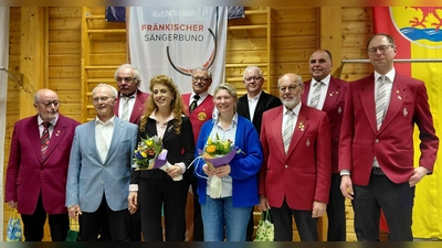Vorne links: Wolfgang Prasse, Heinz Krob, Jana Müller, Beate Stiegler, Ludwig Wendl. Hinten links: Werner Koller, Hans Siegert, Franz Winklmann, Anton Kohl, Ulrich Stiegler. (Bild: Anton Kohl)