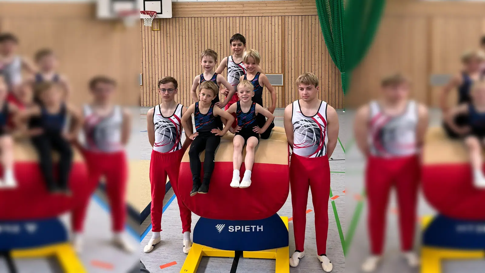 Die Turner-Riege der Turngemeinschaft Tirschenreuth war beim Gauliga-Cup in Amberg am Start und sicherte sich vier Podestplätze.  (Bild: Julia Ritter)